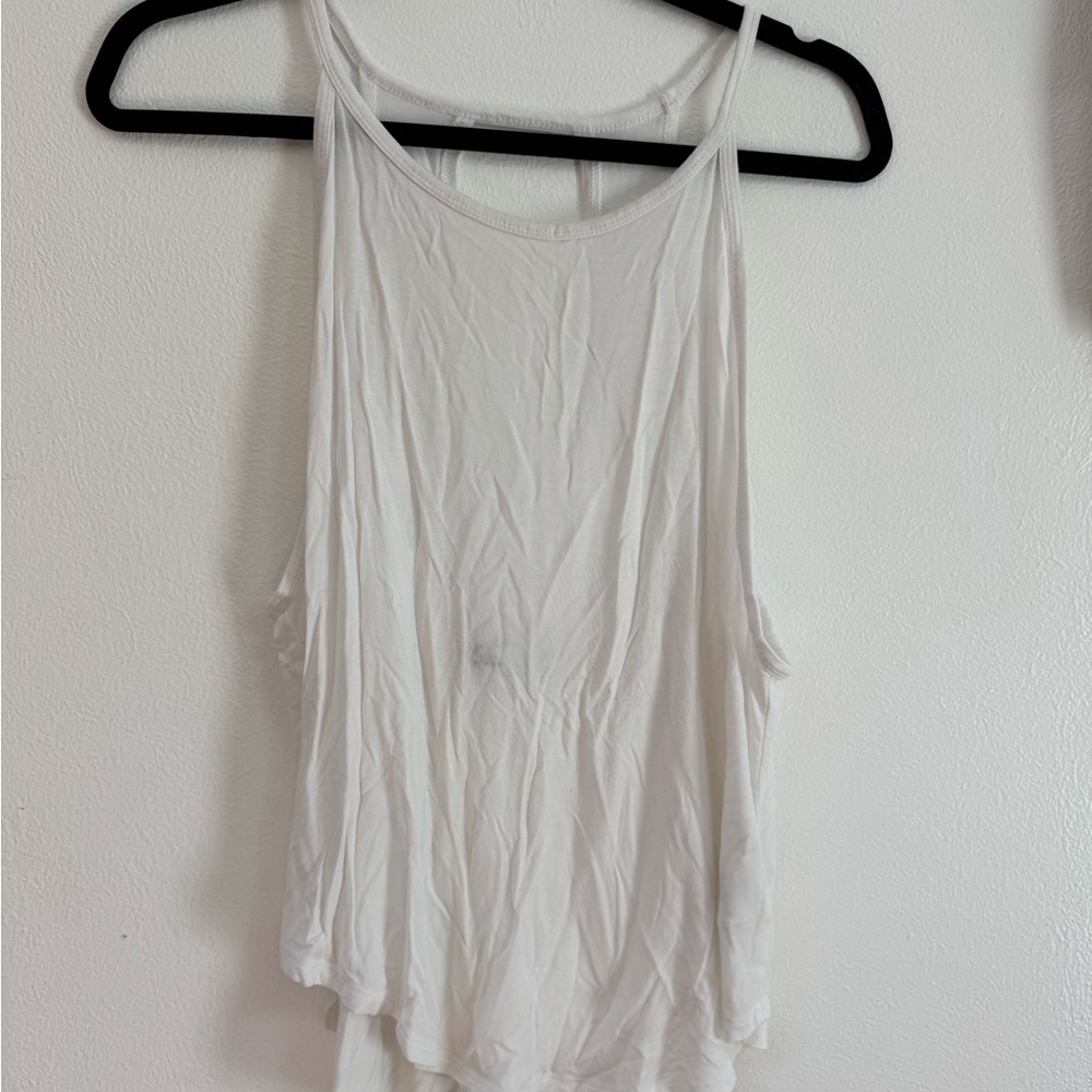Prana White Women's Tank Top - Lightweight Scoop Neck